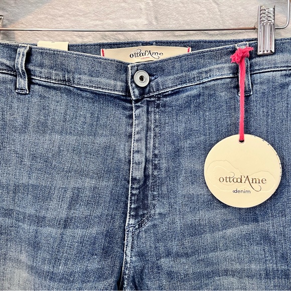 NWT Anthro Ottod'Ame 30x35” Denim Var-Unica Wide Leg Bootcut hi-rise Blue Jeans - Picture 8 of 12